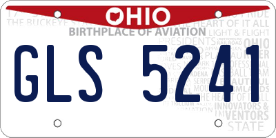 OH license plate GLS5241
