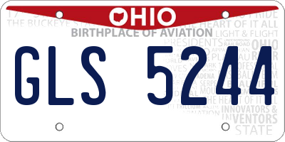 OH license plate GLS5244