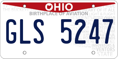 OH license plate GLS5247