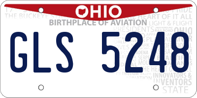 OH license plate GLS5248