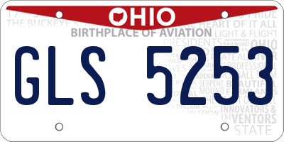 OH license plate GLS5253