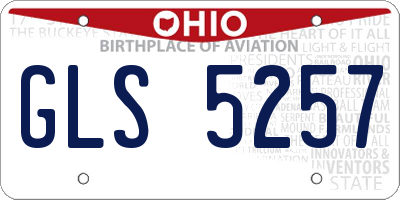 OH license plate GLS5257