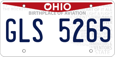 OH license plate GLS5265