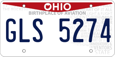 OH license plate GLS5274