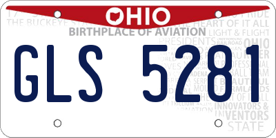OH license plate GLS5281
