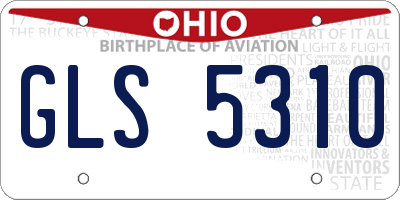 OH license plate GLS5310