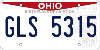 OH license plate GLS5315
