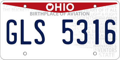 OH license plate GLS5316
