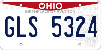 OH license plate GLS5324