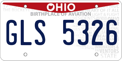 OH license plate GLS5326