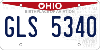 OH license plate GLS5340