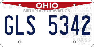 OH license plate GLS5342
