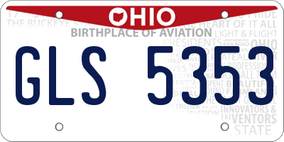 OH license plate GLS5353