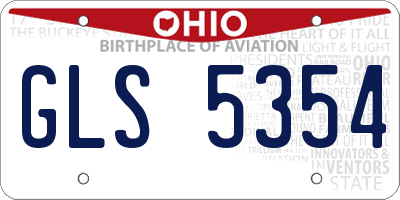 OH license plate GLS5354