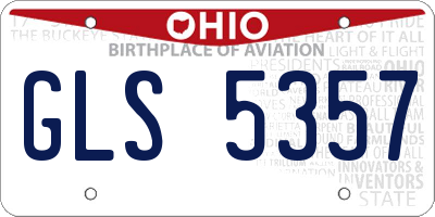 OH license plate GLS5357