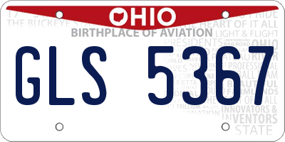 OH license plate GLS5367