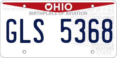 OH license plate GLS5368