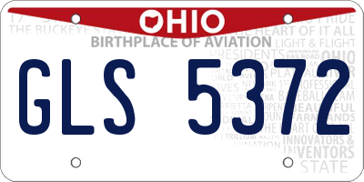 OH license plate GLS5372