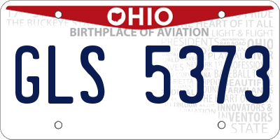 OH license plate GLS5373