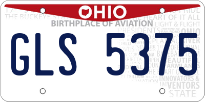 OH license plate GLS5375