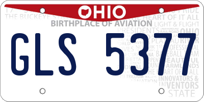 OH license plate GLS5377