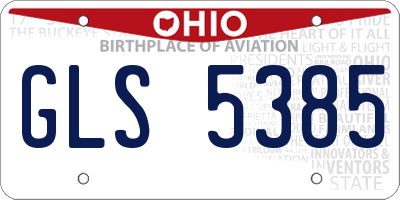 OH license plate GLS5385