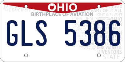 OH license plate GLS5386