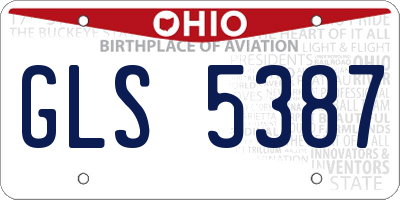 OH license plate GLS5387