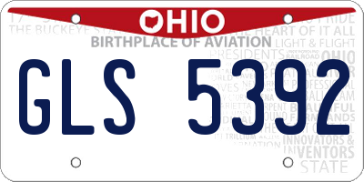 OH license plate GLS5392