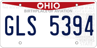OH license plate GLS5394