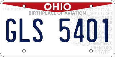 OH license plate GLS5401