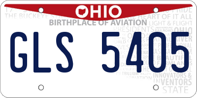 OH license plate GLS5405