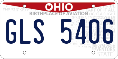 OH license plate GLS5406