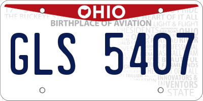 OH license plate GLS5407
