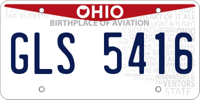 OH license plate GLS5416