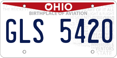 OH license plate GLS5420
