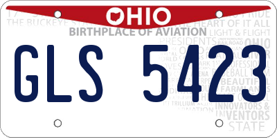 OH license plate GLS5423