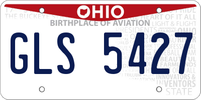 OH license plate GLS5427