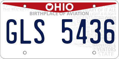 OH license plate GLS5436