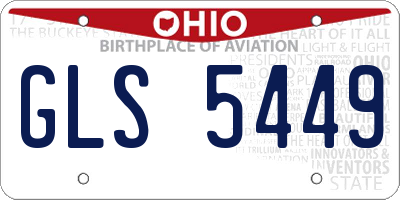 OH license plate GLS5449