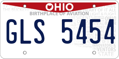 OH license plate GLS5454