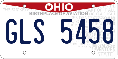 OH license plate GLS5458