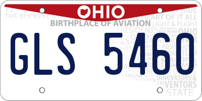 OH license plate GLS5460