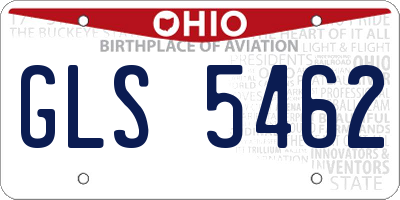 OH license plate GLS5462