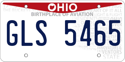 OH license plate GLS5465