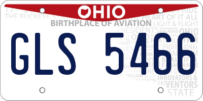 OH license plate GLS5466