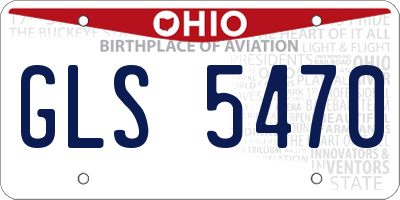 OH license plate GLS5470