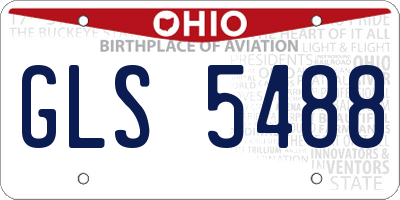 OH license plate GLS5488