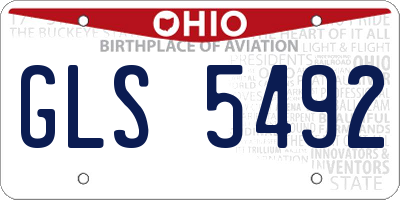 OH license plate GLS5492