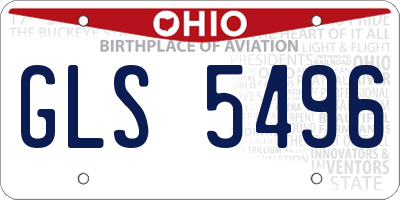 OH license plate GLS5496